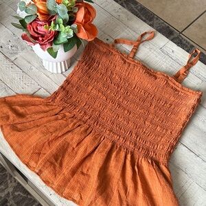 Torrid Orange Smocked Blouse